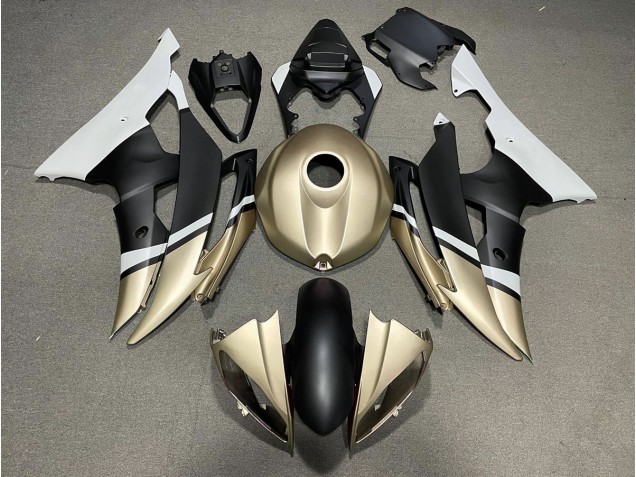 Nero Opaco & Oro 08-16 Yamaha R6 Carene Moto