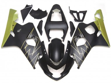 Nero Opaco & Oro Corona Personalizzato 04-05 Suzuki GSXR 600-750 Carene Moto