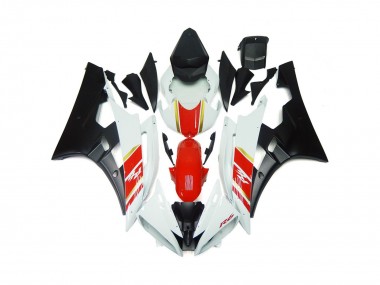 Nero Opaco Personalizzato & Rosso Con Bianco 06-07 Yamaha R6 Carene Moto