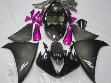 Nero Opaco & Rosa 09-11 Yamaha R1 Carene Moto