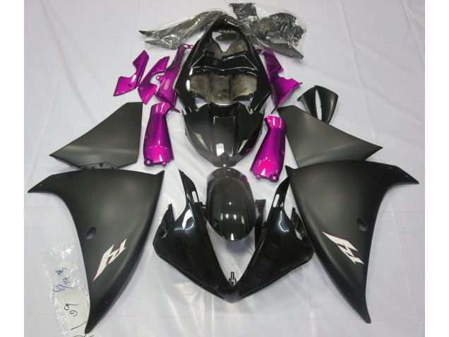 Nero Opaco & Rosa 09-11 Yamaha R1 Carene Moto