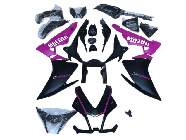 Nero Opaco & Rosa 10-15 Aprilia RSV4 1000 Carene Moto Nero Opaco & Rosa 10-15 Aprilia RSV4 1000 Carene Moto