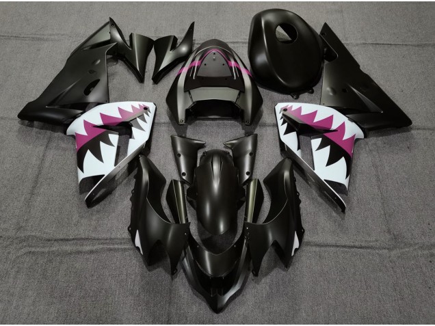 Nero Opaco & Rosa Squalo 04-05 Kawasaki ZX10R Carene Moto Nero Opaco & Rosa Squalo 04-05 Kawasaki ZX10R Carene Moto