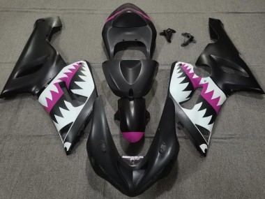 Nero Opaco & Rosa Squalo 05-06 Kawasaki ZX6R Carene Moto