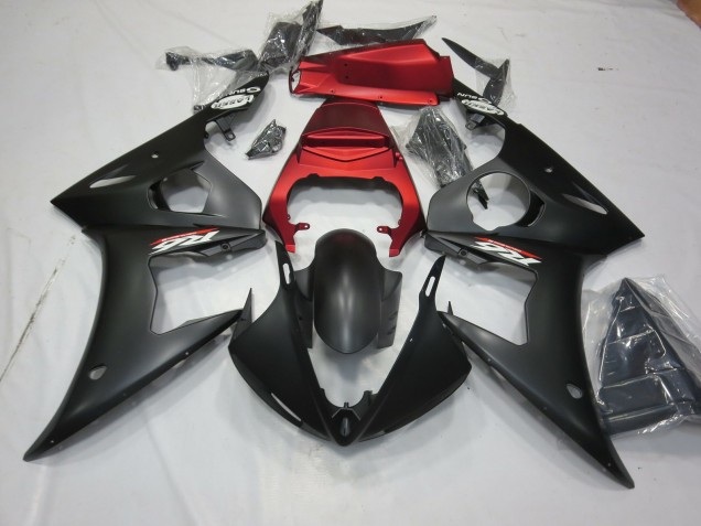 Nero Opaco & Rosso 03-04 Yamaha R6 Carene Moto Nero Opaco & Rosso 03-04 Yamaha R6 Carene Moto