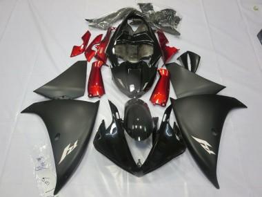 Nero Opaco Rosso 12-14 Yamaha R1 Carene Moto
