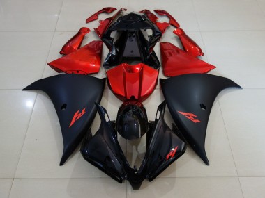 Nero Opaco & Rosso Fuoco 12-14 Yamaha R1 Carene Moto