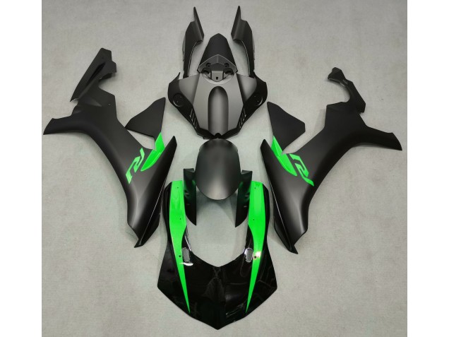 Nero Opaco & Verde 15-19 Yamaha R1 Carene Moto Nero Opaco & Verde 15-19 Yamaha R1 Carene Moto