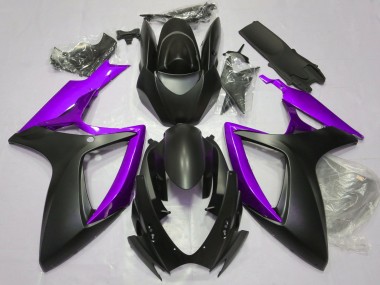 Nero Opaco & Viola 06-07 Suzuki GSXR 600-750 Carene Moto