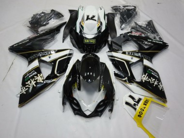Nero Oro & Bianco 09-16 Suzuki GSXR 1000 Carene Moto
