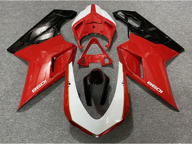 Nero Rosso Bianco 07-14 Ducati 848 1098 1198 Carene Moto Nero Rosso Bianco 07-14 Ducati 848 1098 1198 Carene Moto