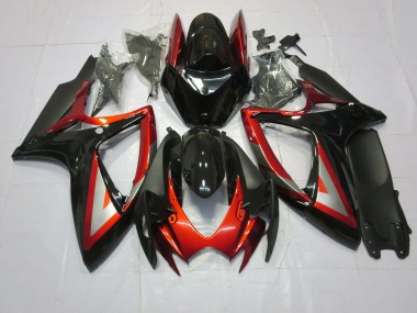 Nero Rosso Intenso 06-07 Suzuki GSXR 600-750 Carene Moto