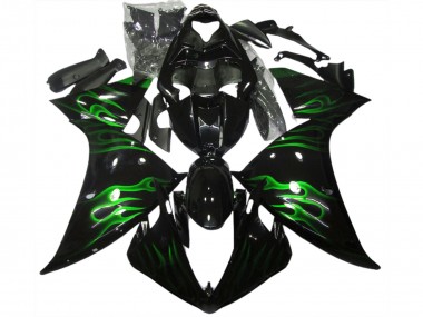 Nero & Verde Fiamma 09-11 Yamaha R1 Carene Moto