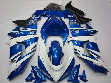 Ninja Bianco Blu 06-07 Kawasaki ZX10R Carene Moto