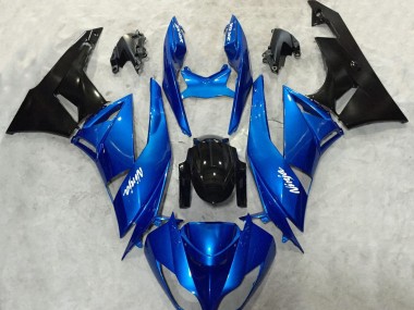 Ninja Blu & Nero 09-12 Kawasaki ZX6R Carene Moto