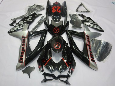 Noir Gris Jordan 08-10 Suzuki GSXR 600-750 Carene Moto