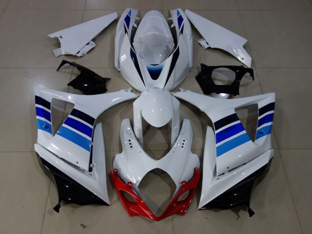 OEM Stile Blu & Bianco 07-08 Suzuki GSXR 1000 Carene Moto OEM Stile Blu & Bianco 07-08 Suzuki GSXR 1000 Carene Moto