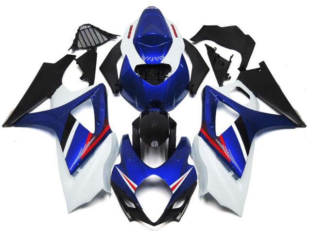 OEM Stile Blu Lucido & Bianco Rosso 07-08 Suzuki GSXR 1000 Carene Moto OEM Stile Blu Lucido & Bianco Rosso 07-08 Suzuki GSXR 1000 Carene Moto