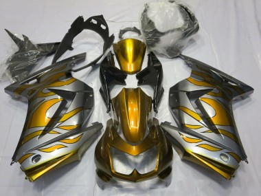 Oro & Argento Fiamma 08-12 Kawasaki Ninja 250 Carene Moto