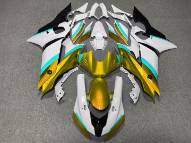 Oro & Azzurro Lucido 17-21 Yamaha R6 Carene Moto