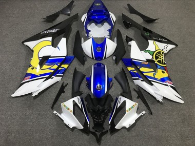 Personalizzato Bianco & Blu 08-16 Yamaha R6 Carene Moto