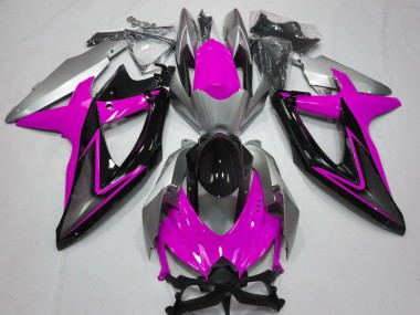 Rosa & Argento 08-10 Suzuki GSXR 600-750 Carene Moto
