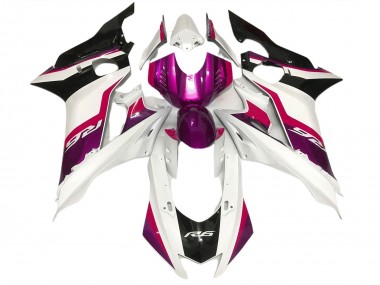 Rosa & Bianco Lucido 17-21 Yamaha R6 Carene Moto