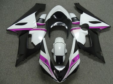Rosa Bianco & Nero 05-06 Kawasaki ZX6R Carene Moto