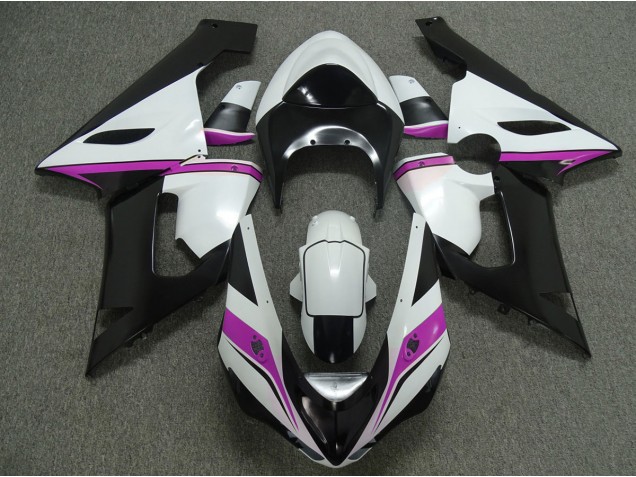 Rosa Bianco & Nero 05-06 Kawasaki ZX6R Carene Moto Rosa Bianco & Nero 05-06 Kawasaki ZX6R Carene Moto