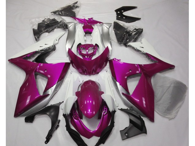 Rosa Lucido & Bianco 09-16 Suzuki GSXR 1000 Carene Moto Rosa Lucido & Bianco 09-16 Suzuki GSXR 1000 Carene Moto