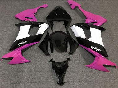 Rosa Lucido Bianco & Nero 08-10 Kawasaki ZX10R Carene Moto