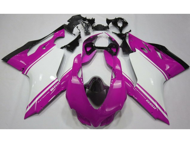 Rosa Lucido Bianco & Nero 11-14 Ducati 1199 Carene Moto Rosa Lucido Bianco & Nero 11-14 Ducati 1199 Carene Moto