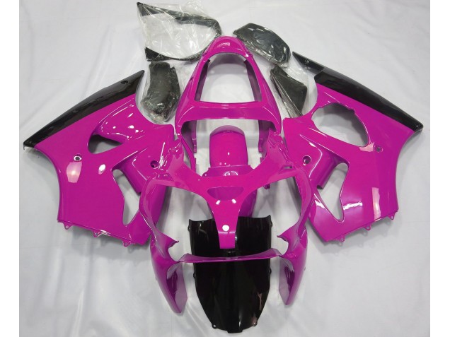 Rosa Lucido & Nero 00-02 Kawasaki ZX6R Carene Moto Rosa Lucido & Nero 00-02 Kawasaki ZX6R Carene Moto