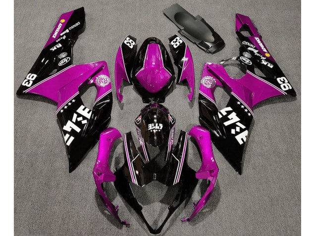 Rosa Lucido & Nero Personalizzato 05-06 Suzuki GSXR 1000 Carene Moto Rosa Lucido & Nero Personalizzato 05-06 Suzuki GSXR 1000 Carene Moto