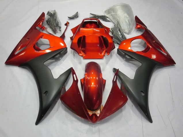 Rosso/Arancio Opaco 03-04 Yamaha R6 Carene Moto