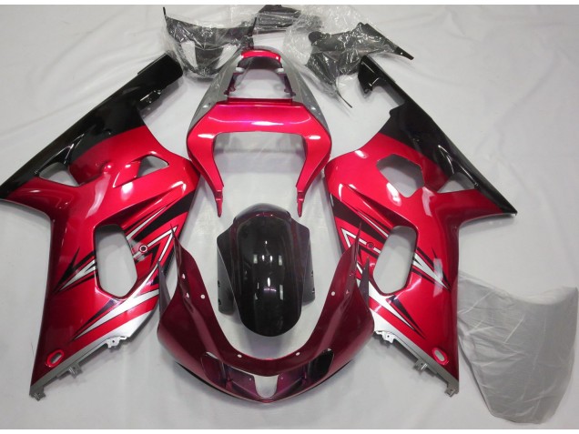 Rosso & Argento 01-03 Suzuki GSXR 600-750 Carene Moto Rosso & Argento 01-03 Suzuki GSXR 600-750 Carene Moto