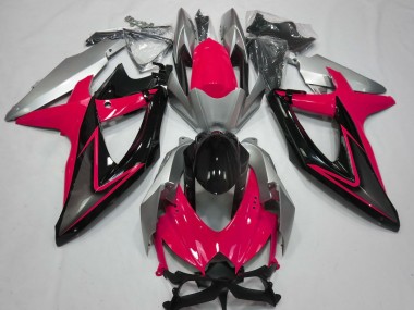 Rosso & Argento 08-10 Suzuki GSXR 600-750 Carene Moto