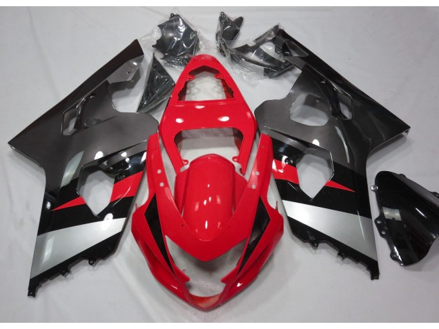Rosso & Argento Lucido 04-05 Suzuki GSXR 600-750 Carene Moto Rosso & Argento Lucido 04-05 Suzuki GSXR 600-750 Carene Moto