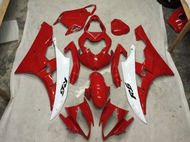 Rosso & Bianco 06-07 Yamaha R6 Carene Moto