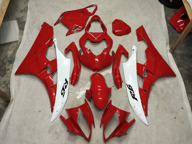 Rosso & Bianco 06-07 Yamaha R6 Carene Moto Rosso & Bianco 06-07 Yamaha R6 Carene Moto
