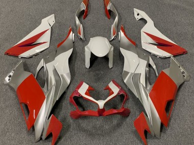 Rosso Bianco & Argento 19-23 Kawasaki ZX6R Carene Moto