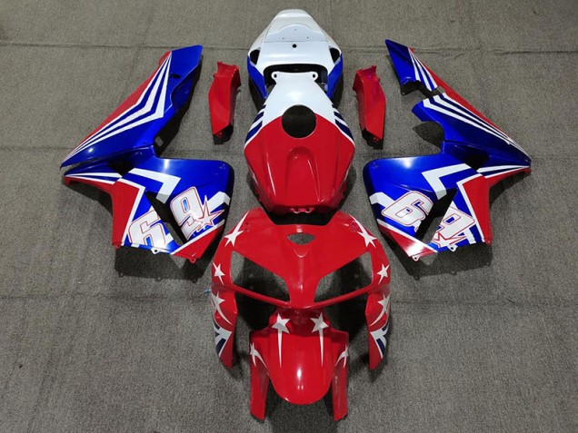 Rosso Bianco & Blu 69 05-06 Honda CBR600RR Carene Moto Rosso Bianco & Blu 69 05-06 Honda CBR600RR Carene Moto