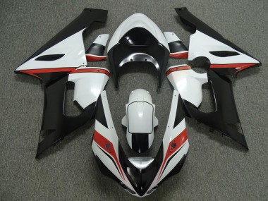 Rosso Bianco & Nero 05-06 Kawasaki ZX6R Carene Moto