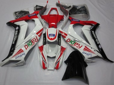 Rosso Bianco Nero 11-15 Kawasaki ZX10R Carene Moto