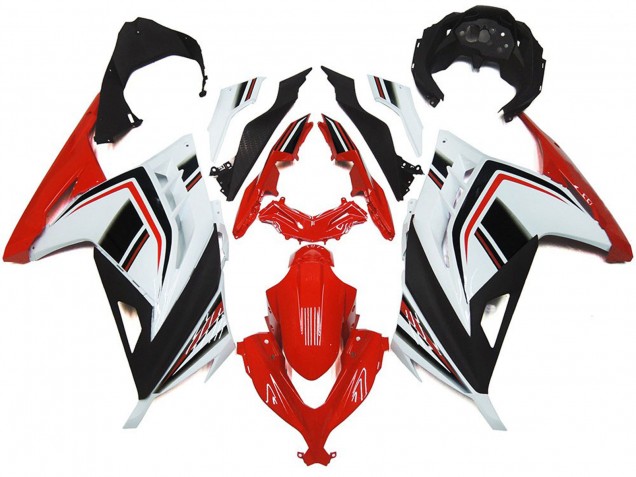 Rosso Bianco & Nero Lucido 13-18 Kawasaki Ninja 300 Carene Moto Rosso Bianco & Nero Lucido 13-18 Kawasaki Ninja 300 Carene Moto