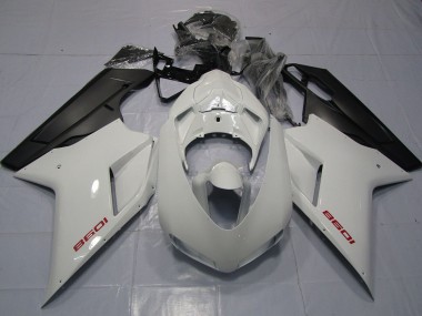 Rosso Bianco & Nero Opaco 07-14 Ducati 848 1098 1198 Carene Moto