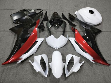 Rosso Bianco & Nero Personalizzato 08-16 Yamaha R6 Carene Moto