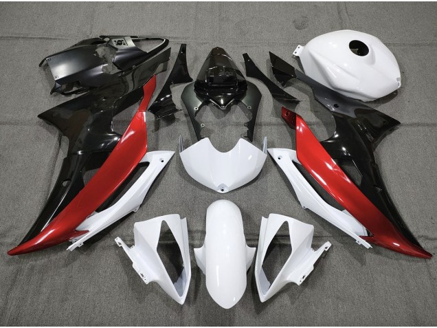 Rosso Bianco & Nero Personalizzato 08-16 Yamaha R6 Carene Moto Rosso Bianco & Nero Personalizzato 08-16 Yamaha R6 Carene Moto