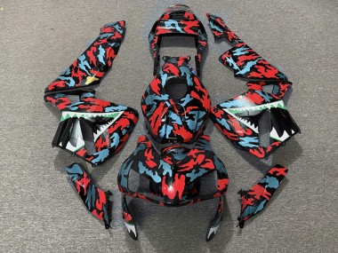 Rosso & Blu Camo 03-04 Honda CBR600RR Carene Moto
