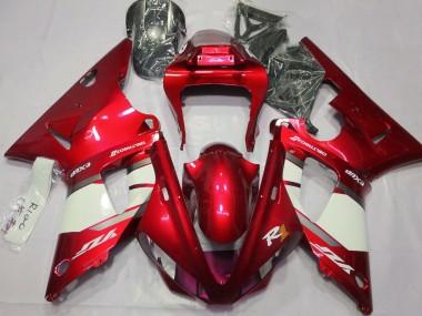 Rosso Fuoco & Bianco 00-01 Yamaha R1 Carene Moto